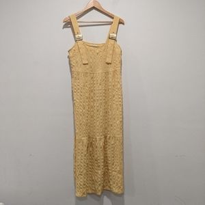 ASOS Design Yellow Textured Tiered Maxi Dress